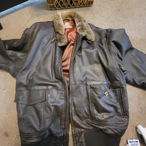 Brown men's leather jacket